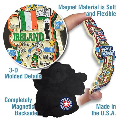 Jamaica Jumbo Country Map Magnet by Classic Magnets, 3D Rubber Vintage-Style Collectible Souvenirs and Gifts Made in The USA