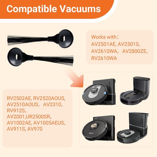 Side Brush Replacement Parts and Accessories for Shark AI AV2501S AV2501AE AV2800ZE AV2610WA RV2610WA AV911S AV970 RV2502AE RV2520AOUS AV2310 RV912S UR2500SR Robot Vacuum Cleaner Attachment -10 Pack