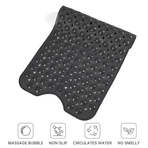 Tree Bud Bathtub Mats for Shower Tub Non-Slip Bath Mat 39 x 16 Inch Extra Long Shower Mat, Bath Tub Mat for Bathroom with Machine Washable, BPA Free for Kids (Black)
