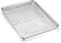Homikit Baking Sheet Set - 16" x 12" Stainless Steel Cookie Pan with Cooling Rack | Nonstick & Dishwasher Safe