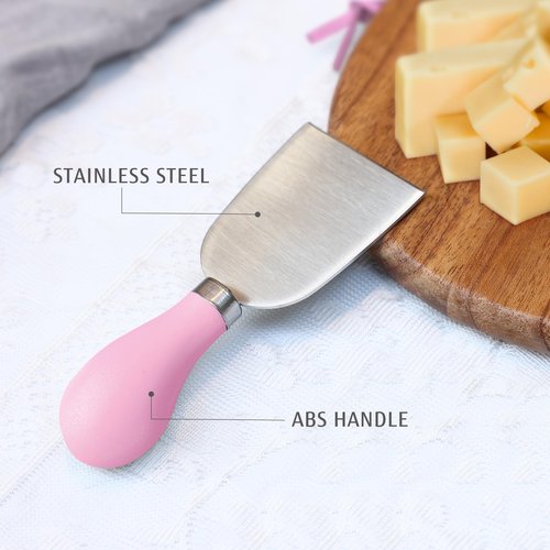 hecef 7pcs Cheese Board Set, Charcuterie Boards Set with Knives & Ceramic Bowls, Heart-shape Serving Board Set for Birthdays, Weddings, Feast, Housewarming(Pink)