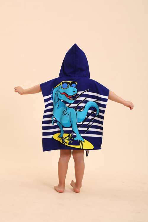 TEHALK Dinosaur Hooded Towels for Kids/Toddler/Boys/Girls, Poncho Beach Towels for Pool/Swimming, Towel Robes/Wearable Towel for Kids 2-10