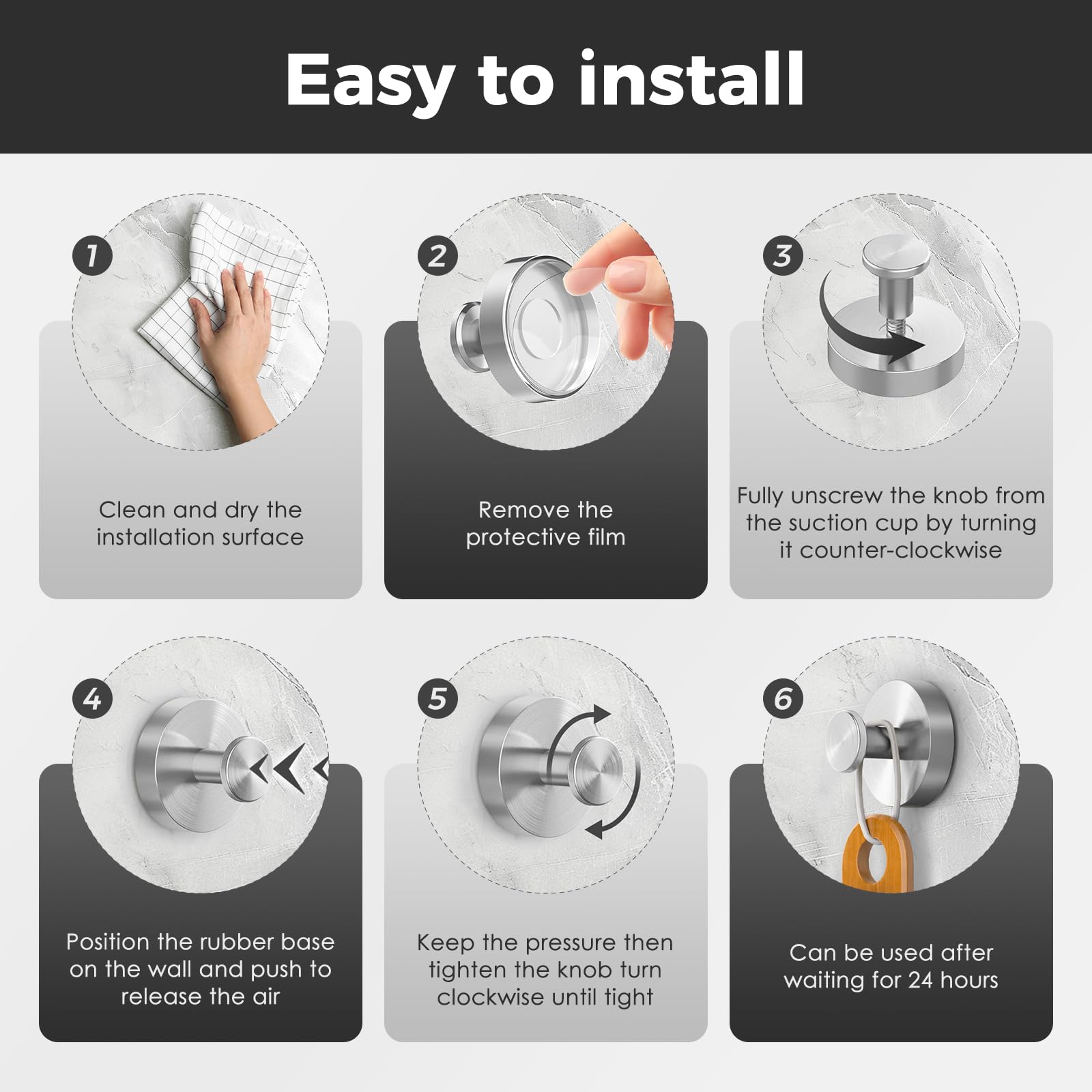WingWider Shower Hooks for Inside Shower,Suction Cup Hooks for Glass Window,Removable Towel Hooks for Bathrooms,2 Packs(Silver)