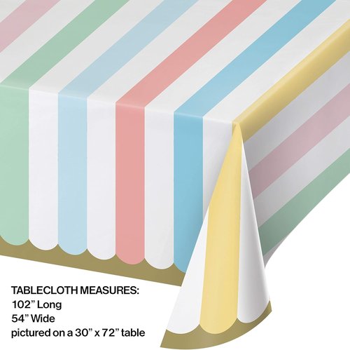 Creative Converting Pastel Celebrations Tablecloth - Vibrant Design for Any Occasion | 1 Count