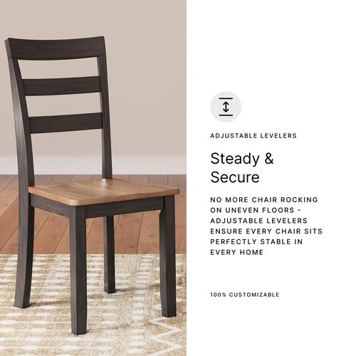 Signature Design by Ashley Gesthaven Solid Wood Frame Dining Chair, Set of 2, Natural/Brown