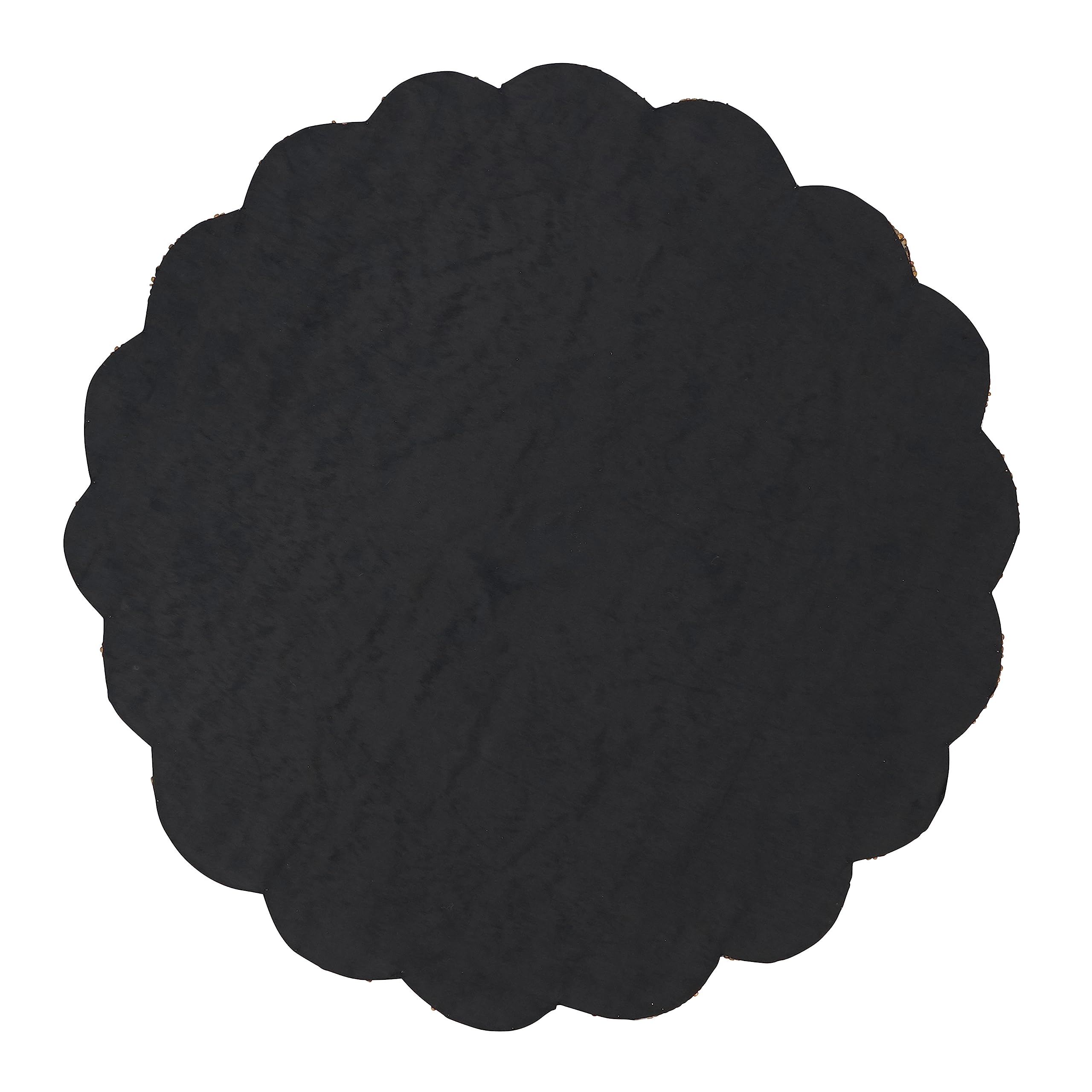 Saro Lifestyle Beaded Pinwheel Bliss Placemat (Set of 4), Black/White, 14"