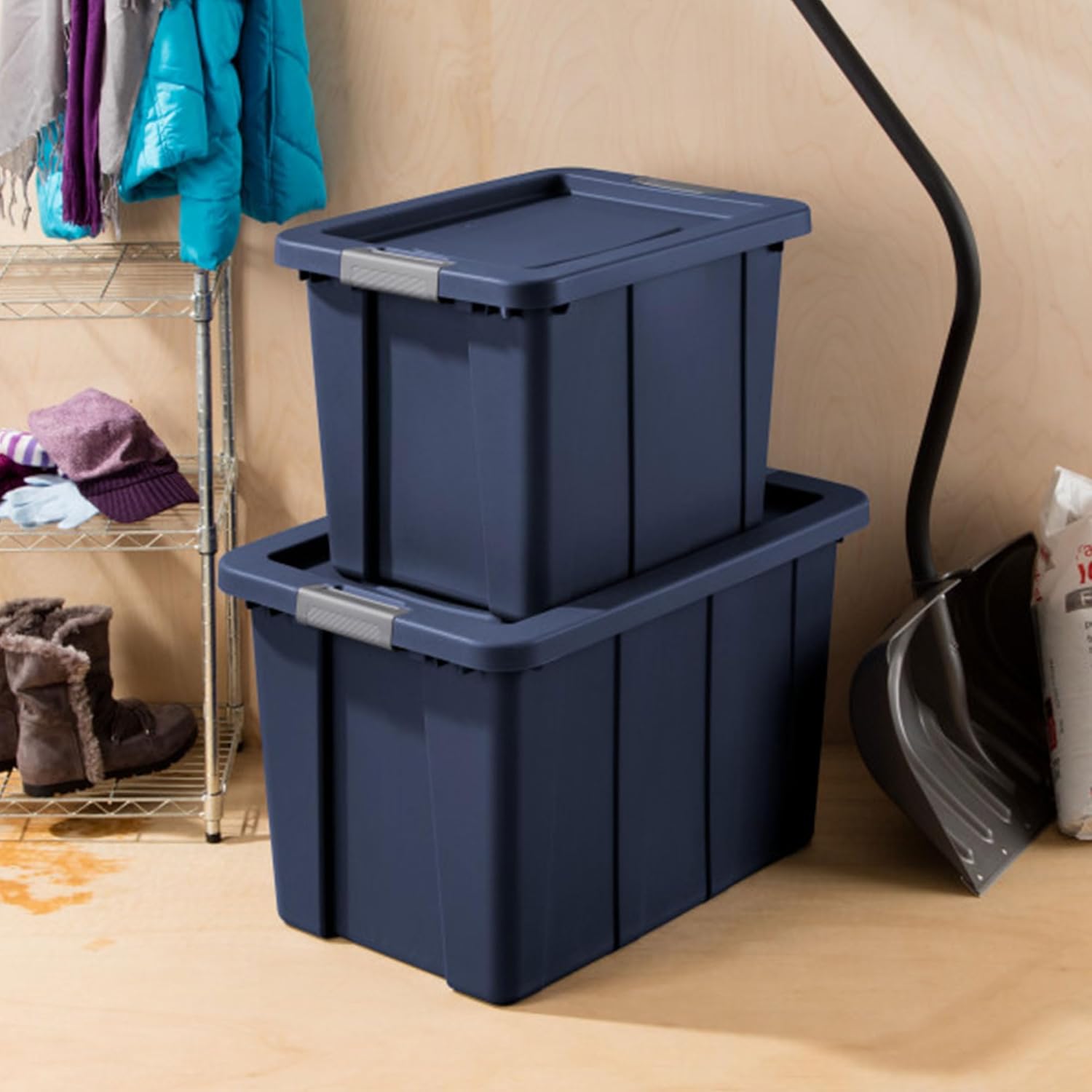 Sterilite 18 Gallon Heavy Duty Storage Bins - 6-Pack with Lids in Dark Indigo