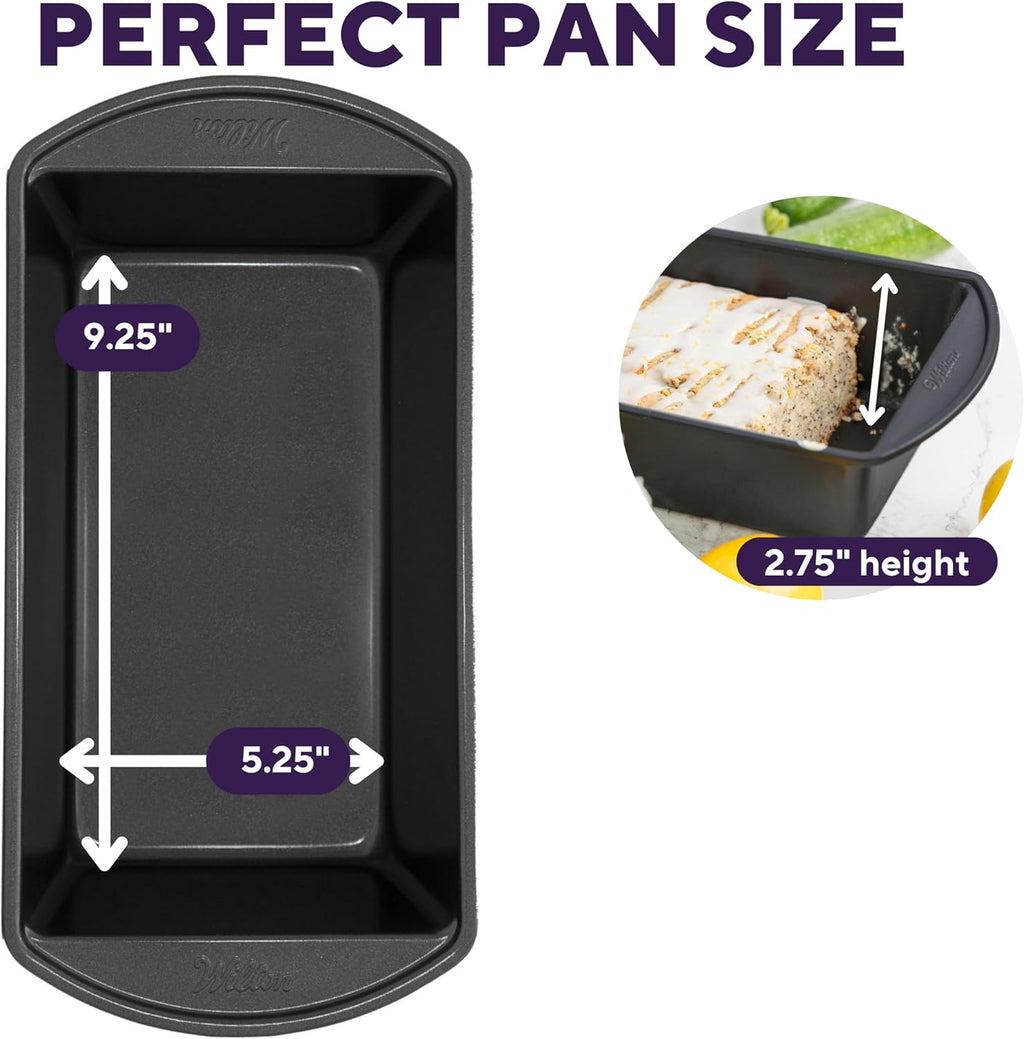 Wilton Gold Non-Stick Loaf Pan - Perfect for Breads & Pound Cakes - Even Heat Distribution | 9.25 x 5.25 x 2.75 Inch
