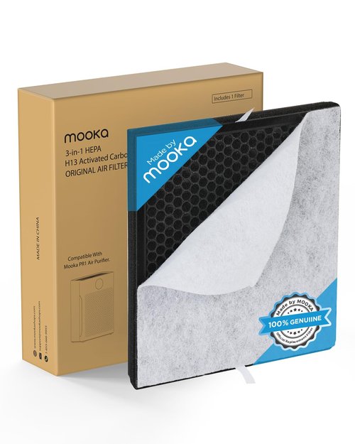Mooka Genuine Mode PR1 Air Purifier Replacement Filter, H13 True HEPA Air Purifiers for Home Large Room up to 2200sq.ft, with Washable Pre Filter, Removes Pollen Dander Smoke Pet Hair Dust