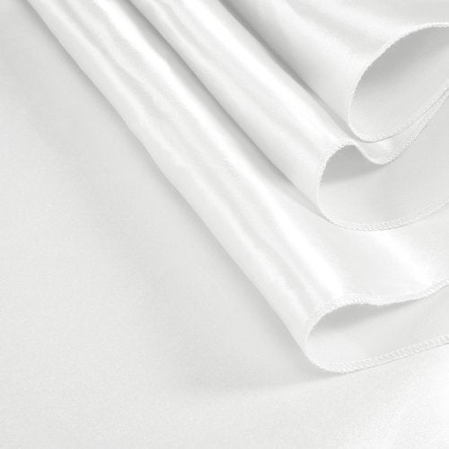 Cobedzy White Satin Oval Tablecloth 60 x 84 Inch for 6-8 Seats, Washable & Wrinkle Resistant Stain Resistant Fabric Table Cover for Wedding, Banquet, Party, Dining, Kitchen, Indoor Outdoor Use