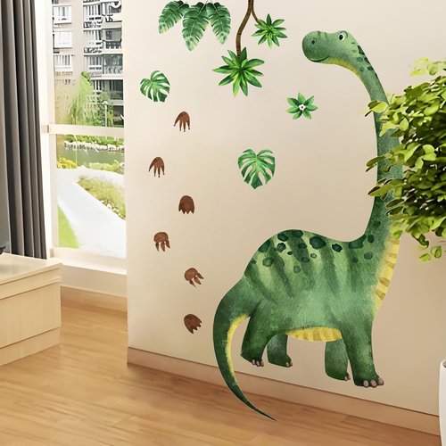 AOLTNRC Dinosaur Wall Decals for Boys Room, Large Dino Footprints Wall Stickers, Peel and Stick Kids Baby Nursery Wall Decor Murals Bedroom Home Decor (Green)