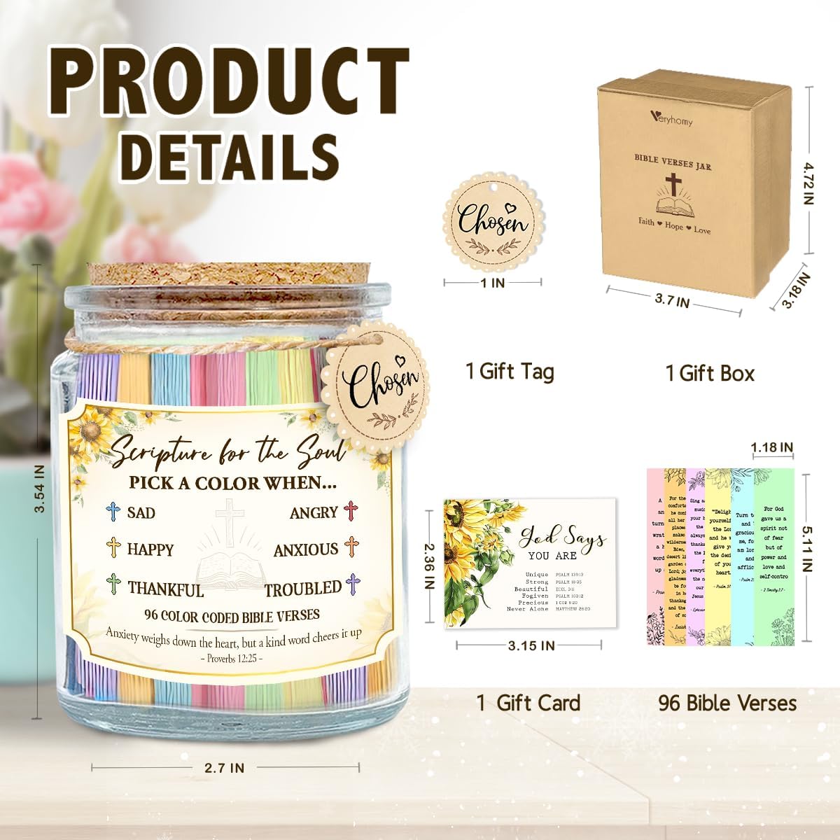 Regine Switzerland Inspirational Bible Verse Jar - Meaningful Christian Gift for Moms | Perfect for Birthdays & Special Occasions