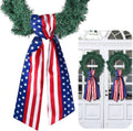 YKW Patriotic Wreath Sash - American Flag Fine Linen Ribbon, 5" W x 55" L | 4th of July Decor