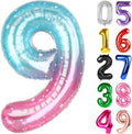 Starry Sky 40-Inch Number 9 Balloon - Giant 9th Birthday Party Decoration | Foil Balloon for Kids