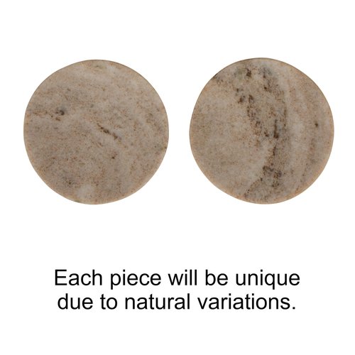 Creative Co-Op Marble Round Soapdish, Beige