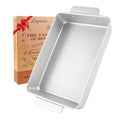 Logario 9x13 Baking Pan, Commercial Grade Heavy-Gauge Aluminized Steel (2.3 lbs), Warp-Resistant Textured Nonstick Cake Sheet for Brownies & Lasagna, Wire-Reinforced Rim, Silver