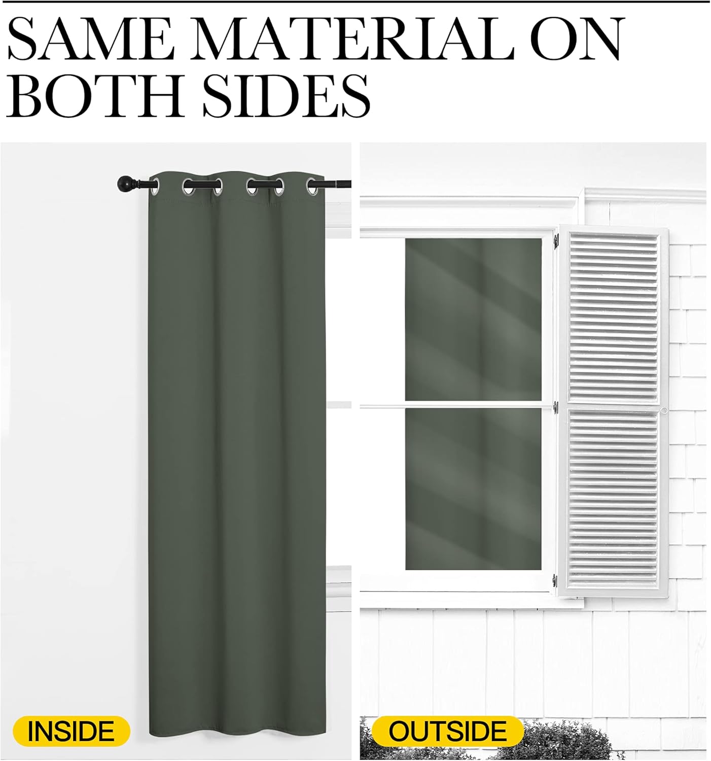 NICETOWN Thermal Insulated Blackout Curtains - Room Darkening Grommet Drapes, Dark Mallard, Set of 2 (55 x 68 Inches)