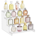 Lifewit 12 Inch PS Plastic Perfume Stand Organizer for Women, 4 Tier Display Riser, Tool-Free Assembly, Fragrance Makeup Cosmetics Shelf for Vanity Bedroom Bathroom Storage Organization, Clear, 1 Pcs