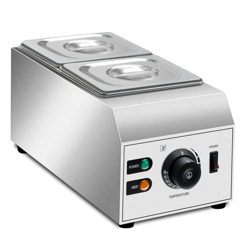 1000W Electric Chocolate Tempering Machine, Commercial Chocolate Melter with 2 Cylinders, Water Bath Heating, Adjustable Thermostat & Indicator Light, Stainless Steel Chocolate Warmer