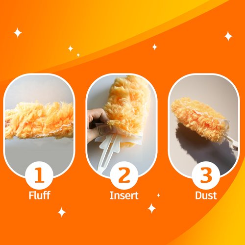 Duster Refills 50 Counts, 360° Heavy Duty Multi Surface Duster Refills for Cleaning, Compatible with Swiffer Dusters