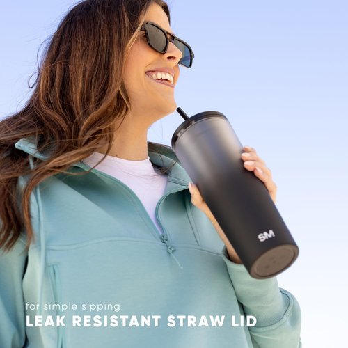 Simple Modern Plastic Tumbler with Lid and Straw | Reusable BPA Free Iced Coffee Cups Double Wall Smoothie Cup | Gifts for Women Men Him Her | Classic Collection | 24oz | Sherbet Swirl