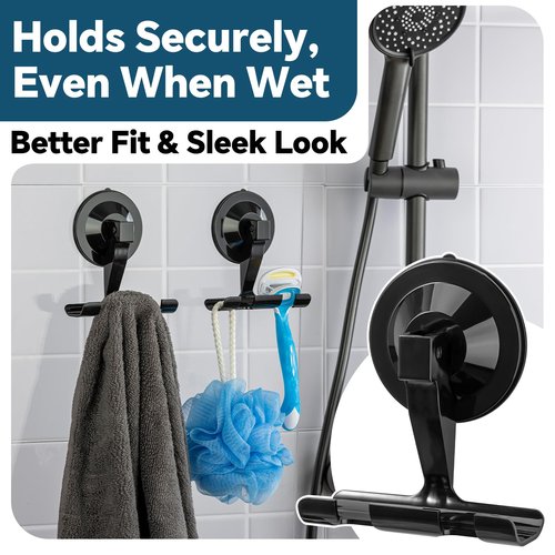 Antimbee Razor Holder for Shower, 2 Pack Suction Cup Hooks, Powerful Shower Shaver Holders Hanging Towel, Loofah, No Damage Wall Hooks, Easy to Install Hanger and Reuse in Bathroom, Kitchen