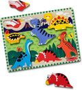 Melissa & Doug Dinosaur Wooden Chunky Puzzle - 7 Pieces | Eco-Friendly FSC Certified