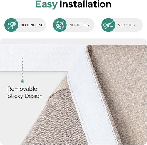 HOMEIDEAS 100% Linen Blackout French Door Curtains - Modern Farmhouse Privacy, 26 X 68 Inch Panel