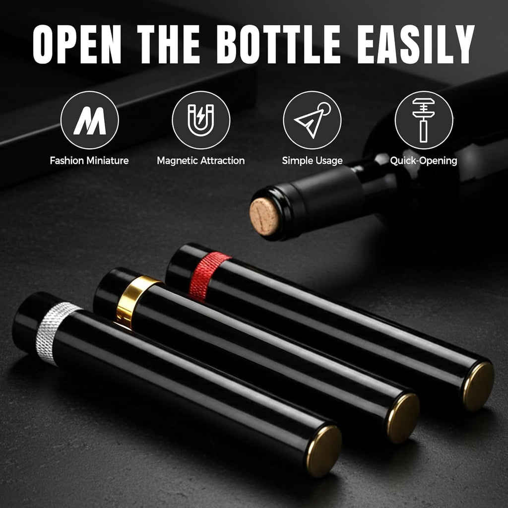 Wine Bottle Opener, Air Pressure Pump Wine Bottle Opener, Portable Pocket Wines Cork Opener, Travel Corkscrew Bottles Opener Quick Bottles Opening for Home, Restaurant, Party (Red)