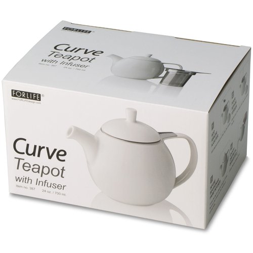 FORLIFE Curve Teapot with Infuser, 24-Ounce, Black Graphite