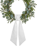 Regine Switzerland White Blank Sash Ribbon - 55" Professional Grade Linen Bow for Wedding & Holiday Crafts