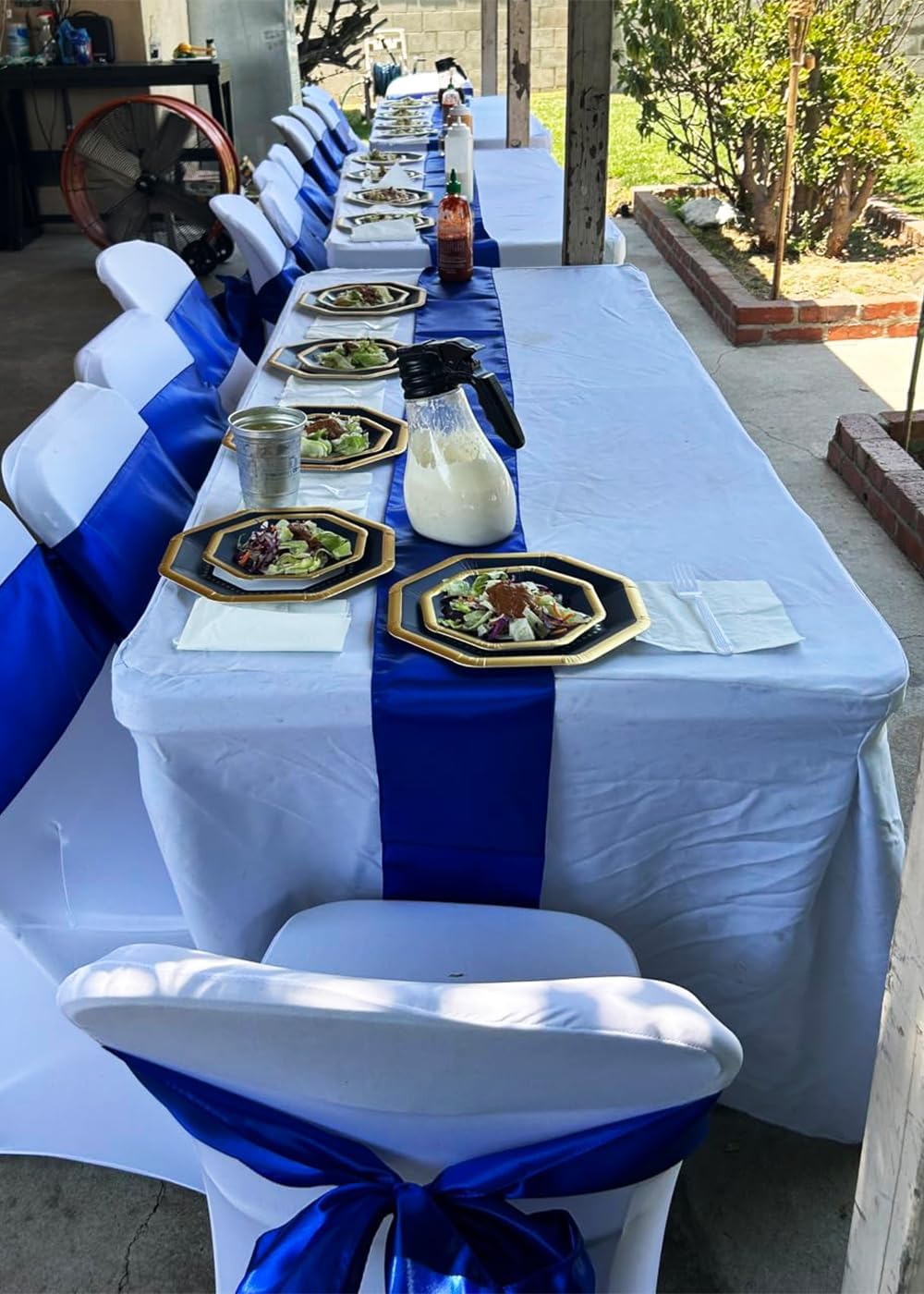 Royal Blue Satin Chair Sashes by [Brand Name] - Elegant 7x108 Inch Bows for Weddings & Parties