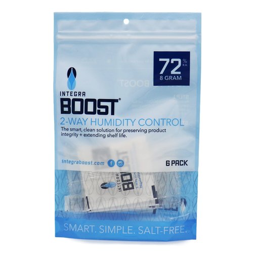 Integra Boost 2-Way Humidity Control Pack - Preserve Flavor & Control Humidity at 72% RH - Moisture Absorber for Herbs, Spices & More - 8 Gram (Pack of 6)