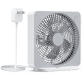 ASKPULION 10 Inch Small Box Fan, 3 Speeds Square Table Fan Powered by AC Adapter, Quiet Running, Air Circulator Small Window Fan for Bedroom Bathroom Kitchen Home Desktop
