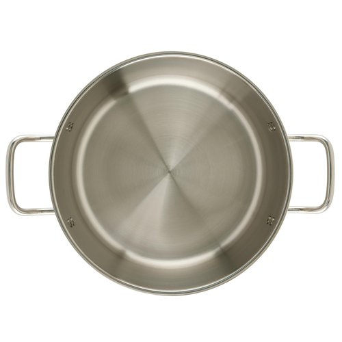 Winco Commercial-Grade Stainless Steel Brazier with Lid, 8 Quart