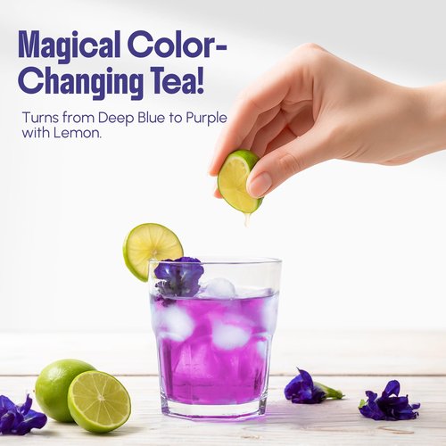 CCnature 4 Oz Butterfly Pea Flower Tea loose leaf- Blue Tea | for Blue & Purple Drinks and Food Coloring | Antioxidant Rich - 100% Natural, Non-GMO | 300+ Cups