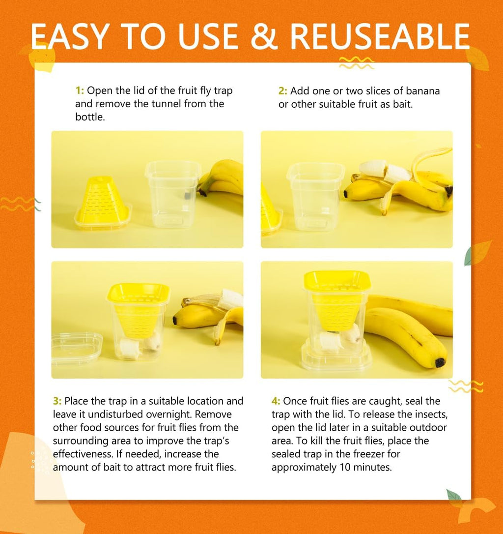 Reusable Fruit Fly Trap by [Brand Name] - Non-Toxic & Safe for Kids and Pets | Easy Kitchen & Home Use