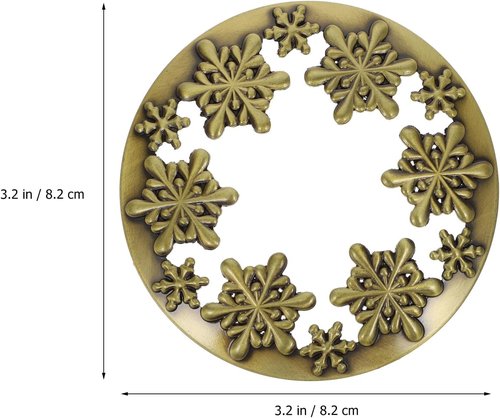 Healeved Christmas Candle Topper - Golden Metal Snowflake Shade for Even Burning | Holiday Decor