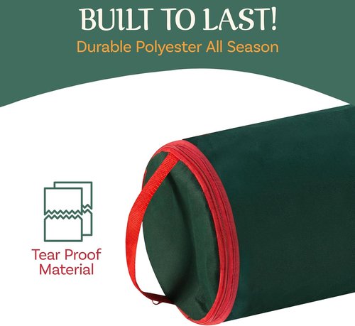 Elf Stor Wrapping Paper Storage Bag - 40-Inch Gift Wrap Organizer - Holds 25 Rolls - Green Christmas Storage