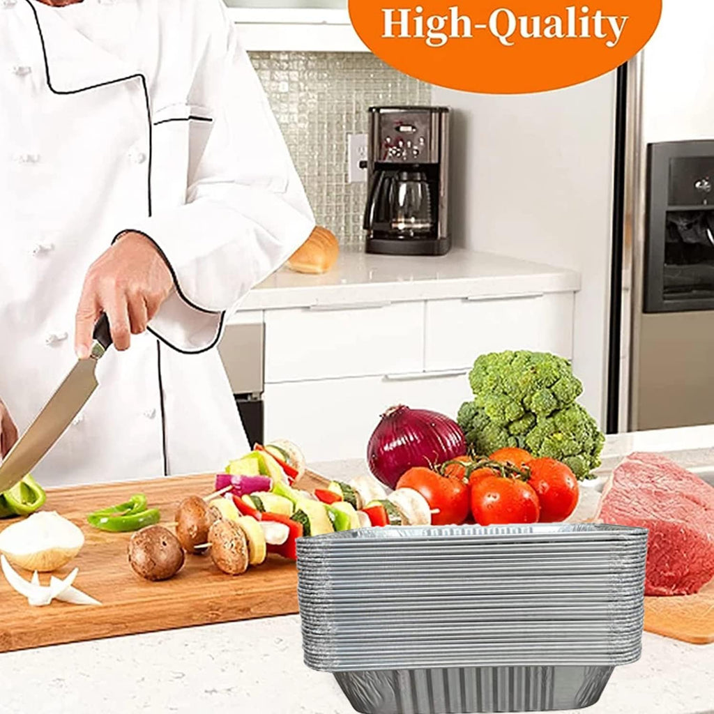 Waytiffer Aluminum Pans - 9x13 Disposable Foil Pans (10 Pack) | Extra Thick Deep Steam Table Pans for Baking & Roasting