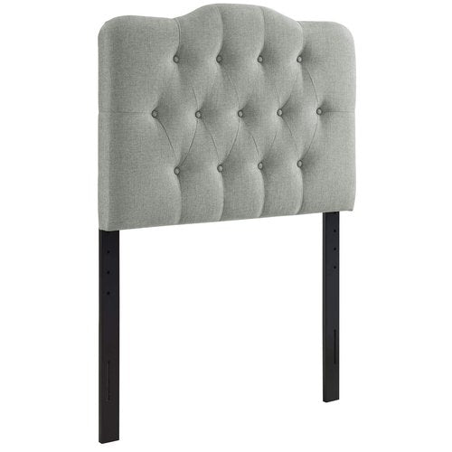 Modway MOD-5160 Annabel Tufted Button Linen Fabric Upholstered Twin Headboard in Gray