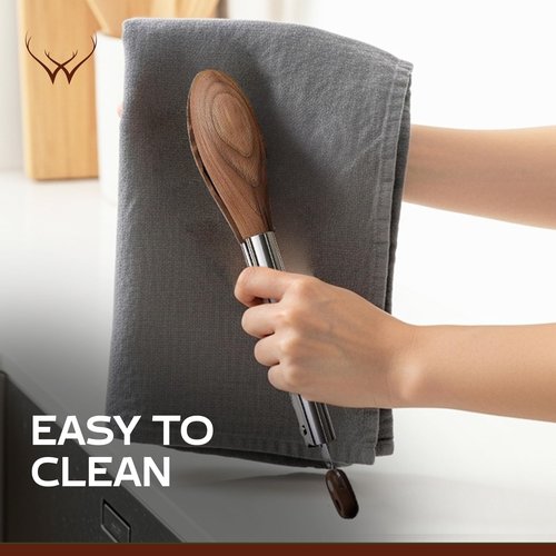 Walnut Wooden Tongs for Cooking - Premium Kitchen Set and Kitchen Utensils Tool, Heat-Resistant and Durable, Ideal Tongs for Cooking, Grilling, and Serving, Ergonomic Kitchen Tongs Design for Comfort