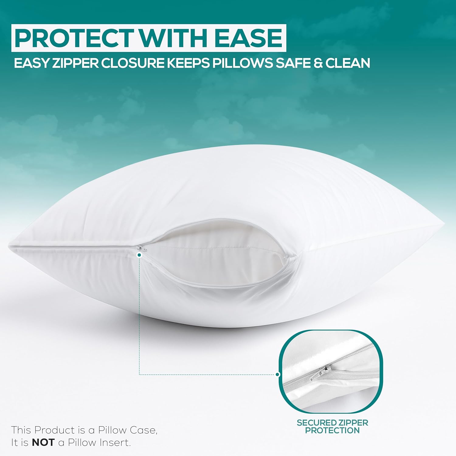 Utopia Bedding Waterproof Throw Pillow Protectors - Bed Bug Proof Encasement Covers | 20x20 Inches (2 Pack, White)