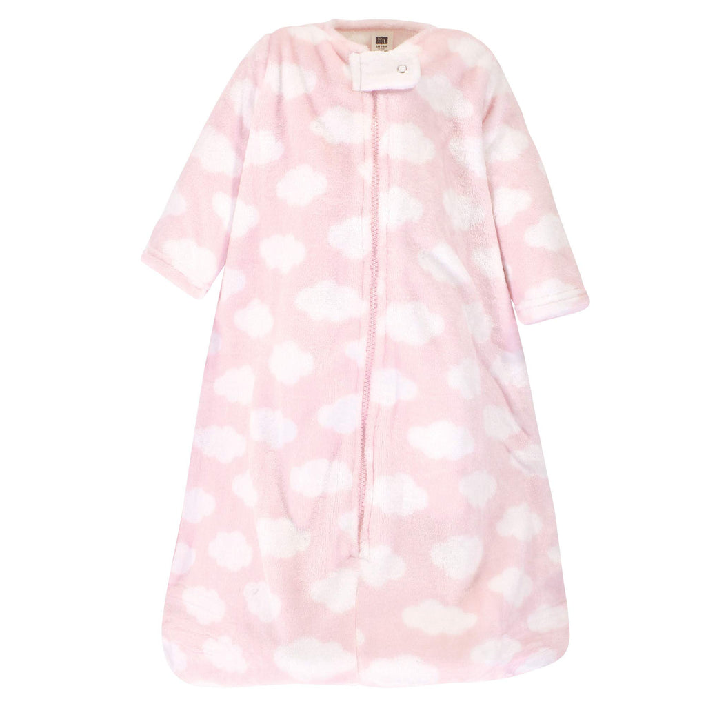 Hudson Baby Unisex Baby Plush Sleeping Bag, Sack, Blanket, Pink Clouds, 0-6 Months