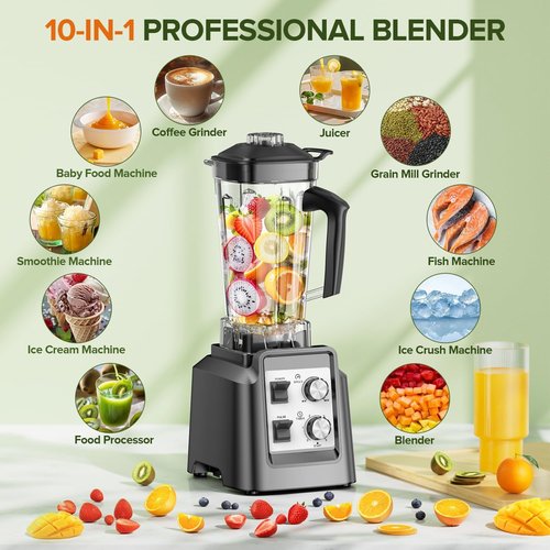 Blender for Smoothies - 68Oz Pitcher & 20Oz Grinder | 28000 RPM Ice Crushing Power