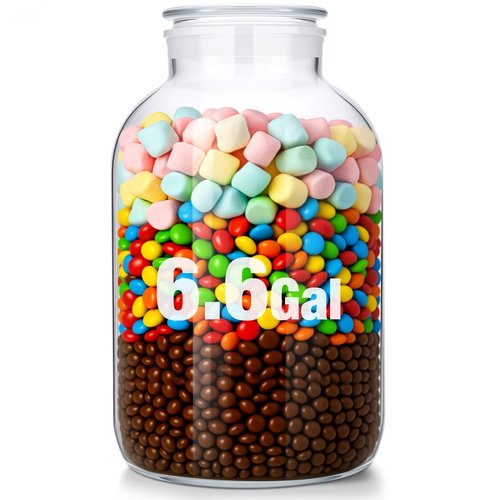 Maxdot Large Glass Jar with Airlock Lid 6.6 Gallon Large Storage Glass Jars Wide Mouth Fermentation Jar with Ropes Fermentation Container Jug for Wine Making