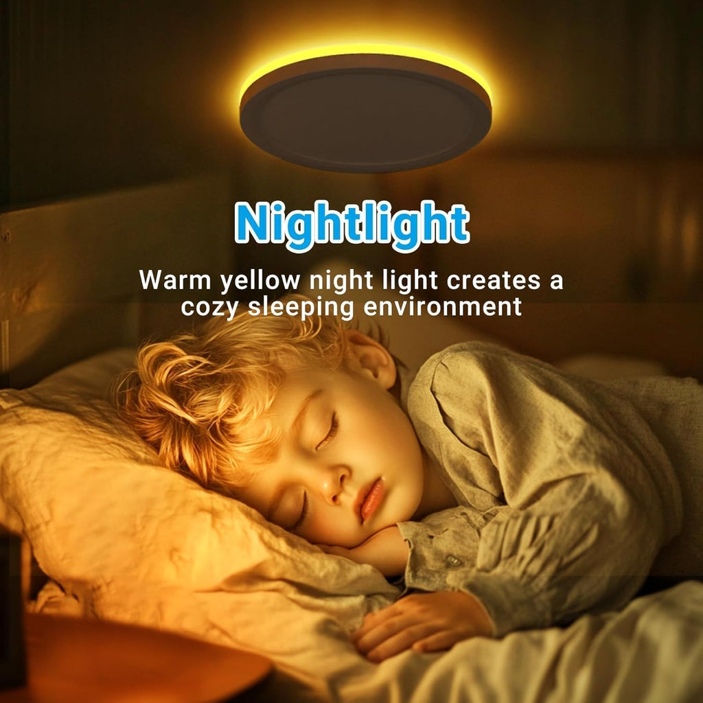 Skiennix 12-Inch LED Ceiling Light - 24W 2400LM Warm to Cold Selectable | Round White Flush Mount for Home