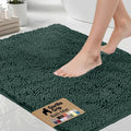 GORILLA GRIP Bath Rug Mat - Soft Absorbent Chenille | Quick Dry Microfiber, 44x26, Hunter Green