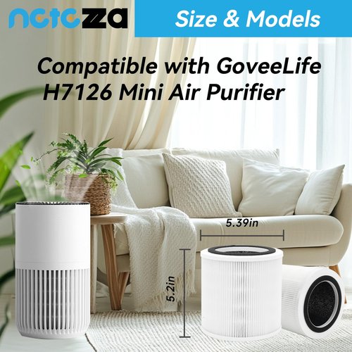 2 Pack H7126 Replacement Filter Compatible with Govee H7126 Mini Air Purifier,3-in-1 True Air Filter,Replace Part #H7126-RF