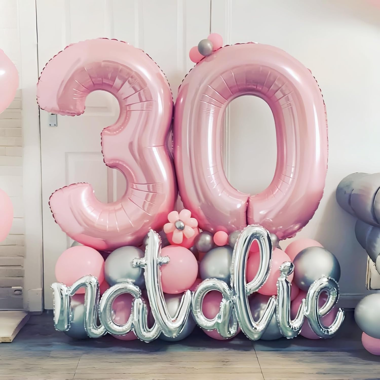 Pastel Pink 40" Balloon Number 0 by [Brand Name] - Large Foil Number Balloons 0-9 for Celebrations